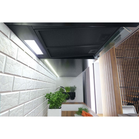 Okap kuchenny podszafkowy, LED, 50 cm, berdsen, BE-10-A, czarny
