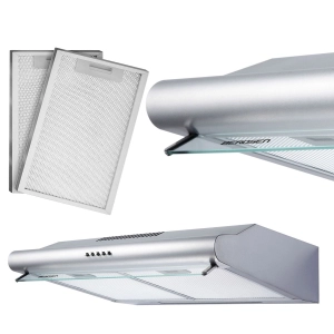Okap kuchenny podszafkowy, LED, 50 cm, berdsen, BE-10-A, inox