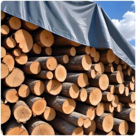 Plandeka z oczkami, 120 g/m2, Plonos, 300x600 cm, srebrno-niebieska