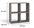 Regał komorowy, 2x2, Malax, 74x30x75 cm, szary, mat