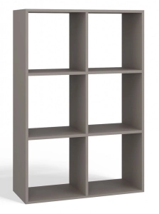 Regał komorowy, 2x3, Malax, 110x30x75 cm, szary, mat