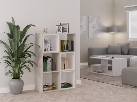 Regał komorowy, 2x3, Malax, 110x30x75 cm, beżowy, mat