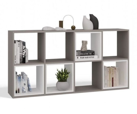 Regał komorowy, 2x4, Malax, 147x30x75 cm, szary, mat