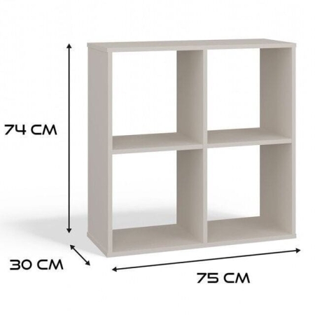 Regał komorowy, 2x2, Malax, 74x30x75 cm, beżowy, mat