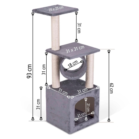 Drapak dla kota, 93 cm, DR-265, Pethaus, jasny szary
