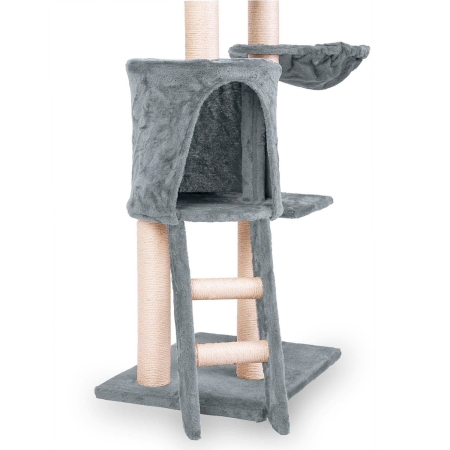 Drapak dla kota z myszką, 140 cm, DR-267, Pethaus, jasny szary