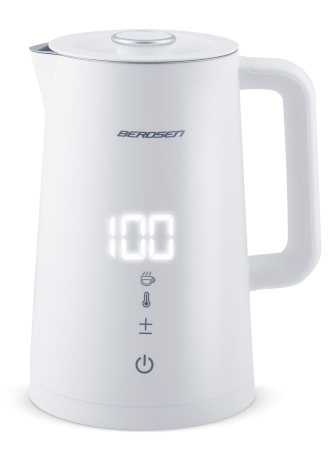 Ergonomiczny czajnik elektryczny, 1,7L, Berdsen, biały