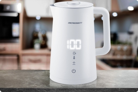 Ergonomiczny czajnik elektryczny, 1,7L, Berdsen, biały