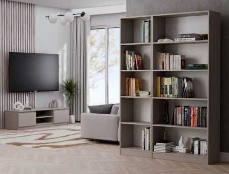 Regał, szafka, biblioteczka, R80, 80x30x182 cm, szary, mat