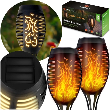 Lampka solarna, pochodnia, Ilumen, 2 szt