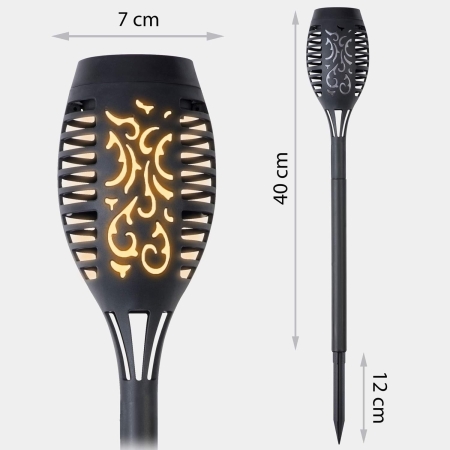 Lampka solarna, pochodnia, Ilumen, 2 szt