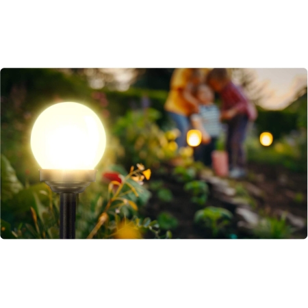 Lampka solarna, biała kula, Ilumen, 4 szt