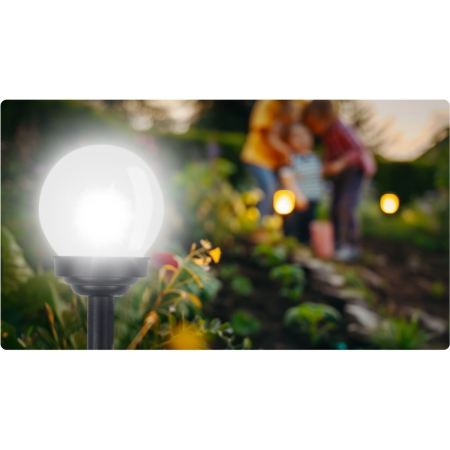 Lampka solarna, biała kula, Ilumen, 4 szt