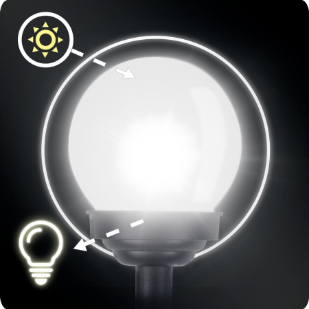 Lampka solarna, biała kula, Ilumen, 4 szt