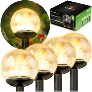 Lampka solarna, przeźroczysta kula, Ilumen, 4 szt