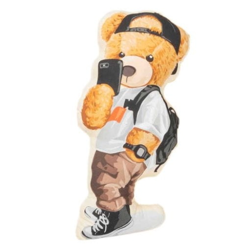 Przejdź do produktu Poduszka bawełniana dla dziecka, Miś Teddy z telefonem, 25x53 cm