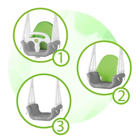 Huśtawka kubełkowa, 3w1, Ricokids, szarozielona