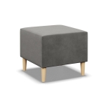 Pufa, podnóżek, MILO, velvet, 51x51x40 cm, jasny szary