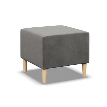 Pufa, podnóżek, MILO, velvet, 51x51x40 cm, jasny szary