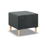 Pufa, podnóżek, MILO, velvet, 51x51x40 cm, ciemny szary