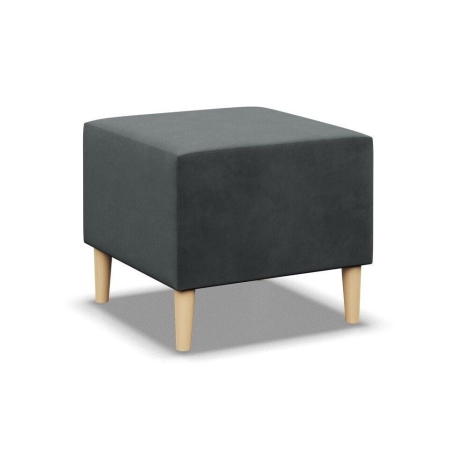 Pufa, podnóżek, MILO, velvet, 51x51x40 cm, ciemny szary