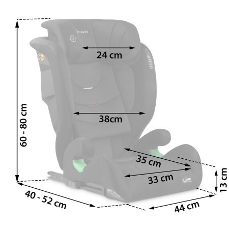 Fotelik samochodowy, Nukido, Louis Soft, czarny, 15-36 kg, ISOFIX