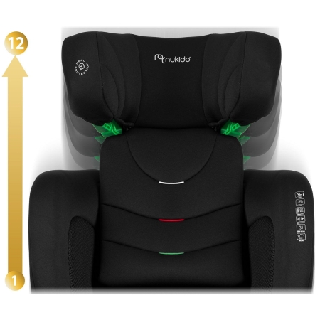 Fotelik samochodowy, Nukido, Louis Soft, czarny, 15-36 kg, ISOFIX