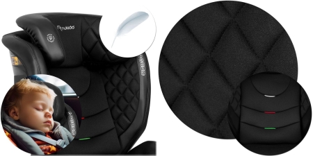 Fotelik samochodowy, Nukido, Louis Soft, czarny, 15-36 kg, ISOFIX