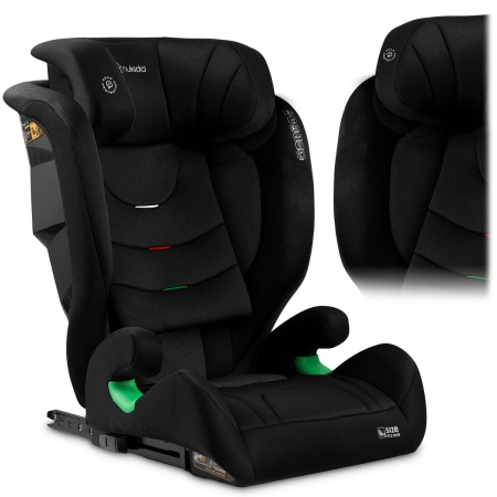 Fotelik samochodowy, Nukido, Louis Soft, czarny, 15-36 kg, ISOFIX