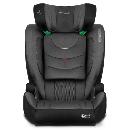 Fotelik samochodowy, Nukido, Louis Soft, czarno-szary, 15-36 kg, ISOFIX