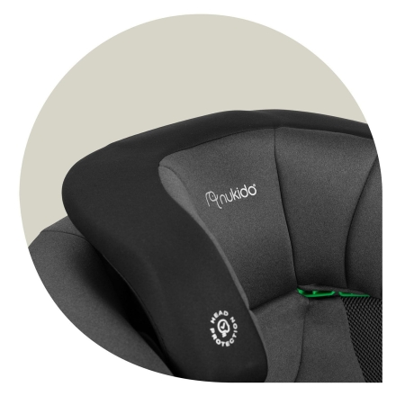 Fotelik samochodowy, Nukido, Louis Soft, czarno-szary, 15-36 kg, ISOFIX