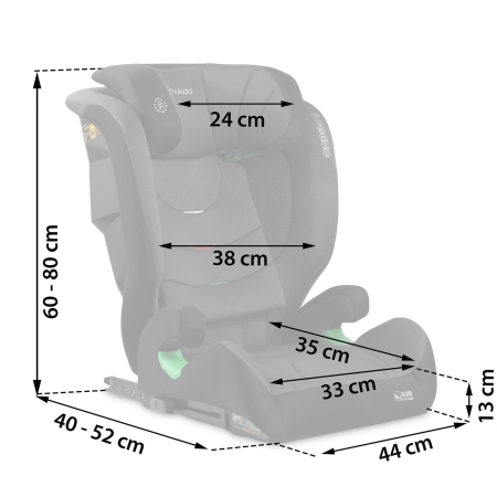Fotelik samochodowy, Nukido, Louis Soft, czarno-szary, 15-36 kg, ISOFIX