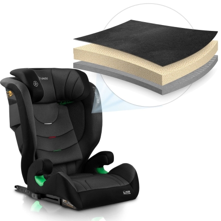 Fotelik samochodowy, Nukido, Louis Soft, czarno-szary, 15-36 kg, ISOFIX