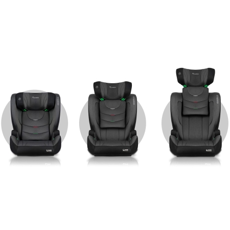 Fotelik samochodowy, Nukido, Louis Soft, czarno-szary, 15-36 kg, ISOFIX
