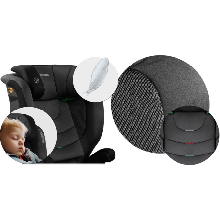 Fotelik samochodowy, Nukido, Louis Soft, czarno-szary, 15-36 kg, ISOFIX