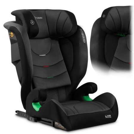 Fotelik samochodowy, Nukido, Louis Soft, czarno-szary, 15-36 kg, ISOFIX