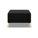 Pufa, podnóżek, MILO, mikrofaza, 71x71x40 cm, czarny