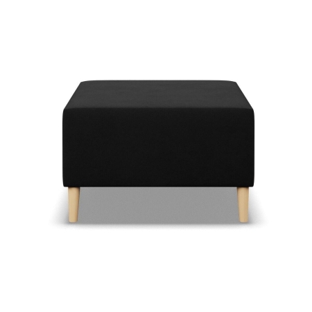 Pufa, podnóżek, MILO, mikrofaza, 71x71x40 cm, czarny