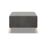 Pufa, podnóżek, MILO, velvet, 71x71x40 cm, jasny szary