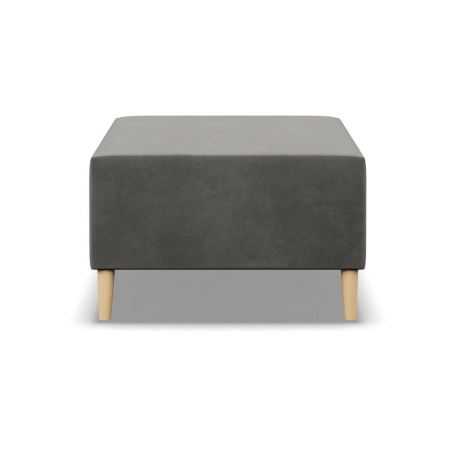 Pufa, podnóżek, MILO, velvet, 71x71x40 cm, jasny szary