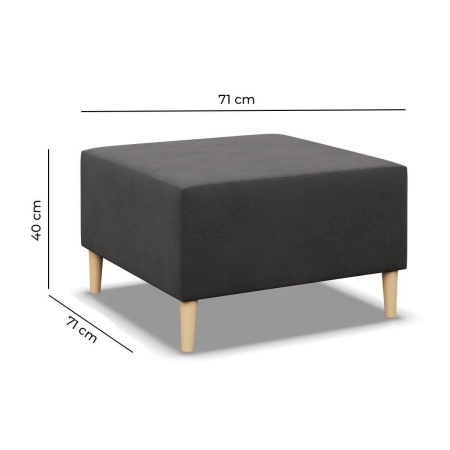 Pufa, podnóżek, MILO, velvet, 71x71x40 cm, żółty