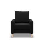 Fotel skandynawski, MILO, Mikrofaza, 75x92x92 cm, czarny