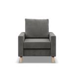 Fotel skandynawski, MILO, velvet, 75x92x92 cm, jasny szary