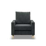 Fotel skandynawski, MILO, velvet, 75x92x92 cm, ciemny szary