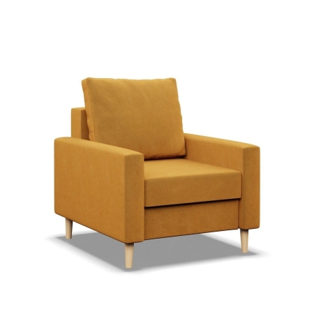 Fotel skandynawski, MILO, velvet, 75x92x92 cm, żółty