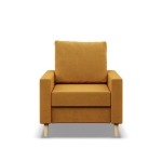 Fotel skandynawski, MILO, velvet, 75x92x92 cm, żółty