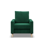 Fotel skandynawski, MILO, velvet, 75x92x92 cm, butelkowa zieleń