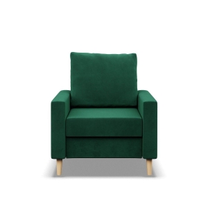 Fotel skandynawski, MILO, velvet, 75x92x92 cm, butelkowa zieleń