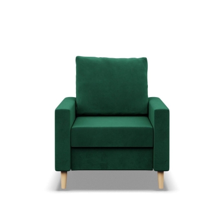 Fotel skandynawski, MILO, velvet, 75x92x92 cm, butelkowa zieleń