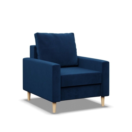 Fotel skandynawski, MILO, velvet, 75x92x92 cm, granatowy